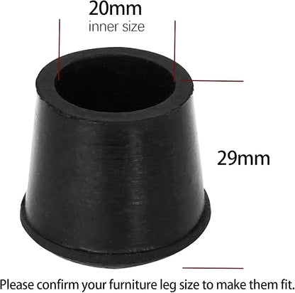 10 PCS Black Round Rubber Chair Leg Caps Tips, Vinyl Rubber End Kits, Soft - Image 2