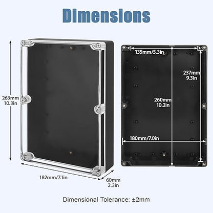 LeMotech Electrical Box Clear Cover Project Box IP65 Waterproof Junction Box - Image 2