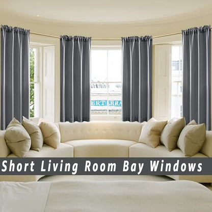 Dark Grey Thermal Insulated Blackout Window Curtain Set of 2 Panels, Room - Image 4