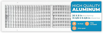 Aluminum 30 x 8 Inch Air Vent Covers Wall AC Grille – Premium Register Vent by Air360