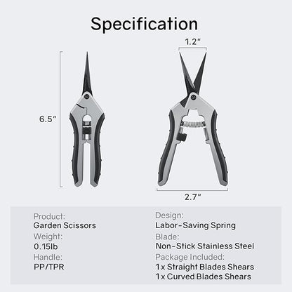 6.5" Ultra Sharp Pruning Shears, Ergonomic Grip, Rust Resistant, Safety Lock - Image 8
