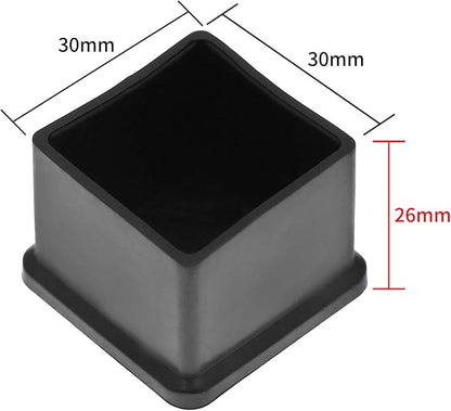 8Pcs Square Rubber Furniture Leg Caps 1.18" - Image 2