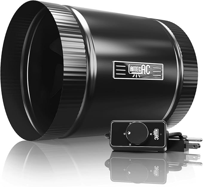 6 Inch Inline Duct Fan with Speed Controller by AITECAC