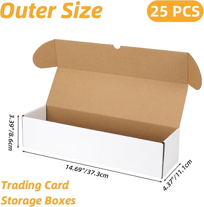 Bulk 400 Capacity Card Toploaders Storage Box, in Total 25 Pack Brown White - Image 3