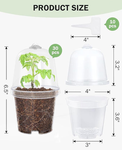 homenote Clear Nursery Pots for Plants, 4 Inch Plant Pot for Planting - Image 6