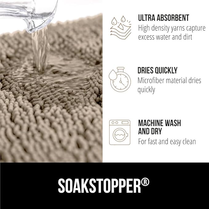 GORILLA GRIP SOAKSTOPPER Dog Door Mat, 48x30 Machine Washable Rug Absorbent - Image 4