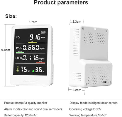 5-in-1 Professional Indoor Air Quality Monitor Indoor Portable CO2 Monitor | - Image 7