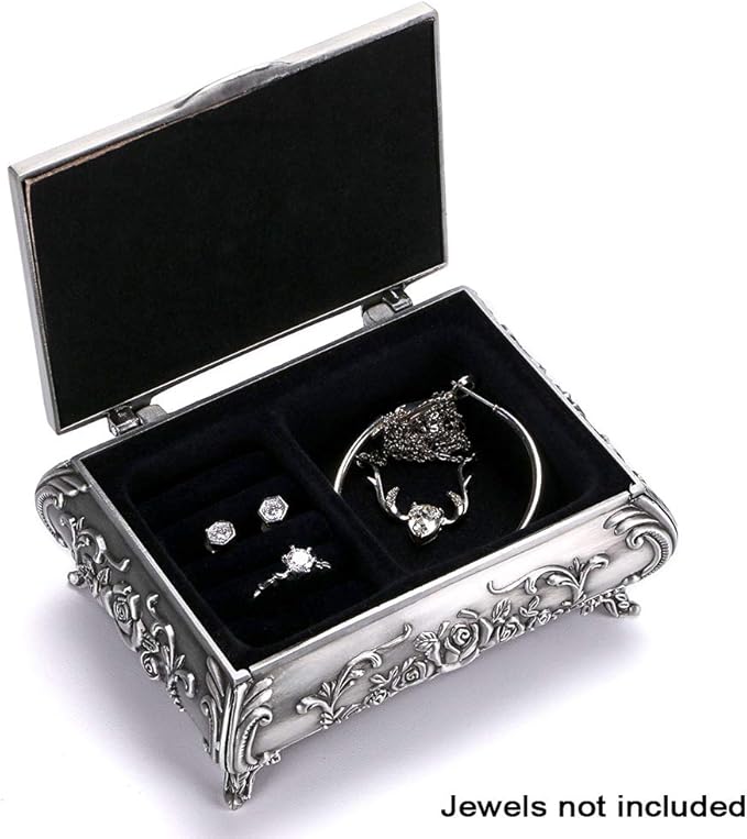 Hipiwe Vintage Metal Jewelry Box Small Trinket Jewelry Storage box - Image 2