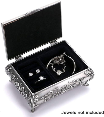 Hipiwe Vintage Metal Jewelry Box Small Trinket Jewelry Storage box - Image 2