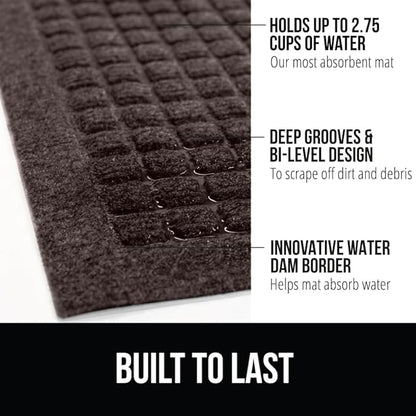GORILLA GRIP Front Door Mat, Indoor Outdoor Ultra Absorbent HydroAbsorb Doormat - Image 2