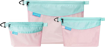 pack all 3 Pcs Water-resistant Material Zipper Pouch Set, Mesh Zipper Bags by packall