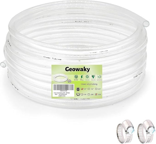 3/8’’ ID × 1/2’’ OD - 50 ft Clear Plastic Vinyl Tubing by ProfessionalBrand