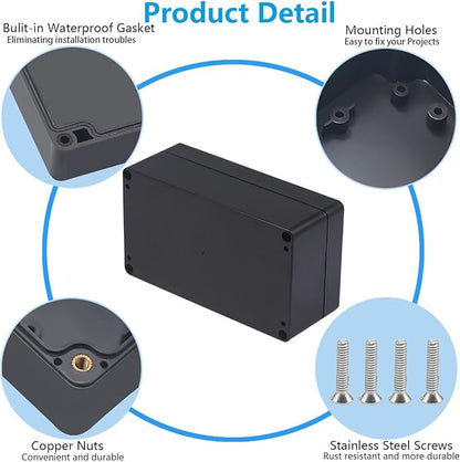 Outdoor Waterproof Junction Box IP67 Project Box ABS Black Electrical Boxes - Image 6