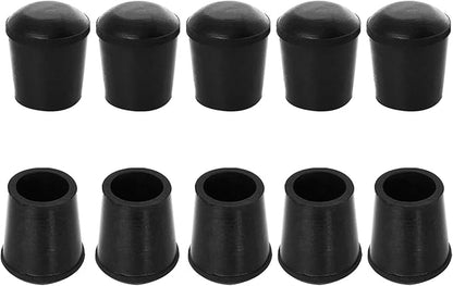 10 PCS Black Round Rubber Chair Leg Caps Tips, Vinyl Rubber End Kits, Soft by Zinkebol