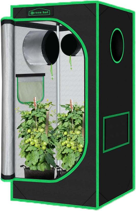 Grow Tent 24"x24"x48" 600D Mylar Hydroponic Indoor Grow Tents by GreenHut