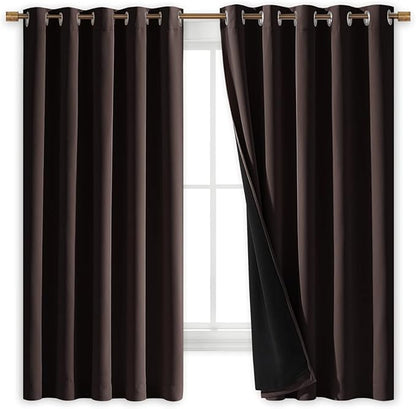 NICETOWN 100% Blackout Lined Curtains, 1 Pair, 2 Thick Layers Completely - Image 2