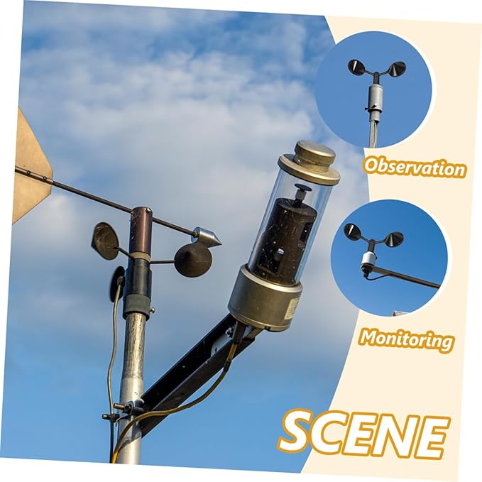 Sosoport 2pcs Wind Gauge Cup Durable Abs Anemometer - Image 3