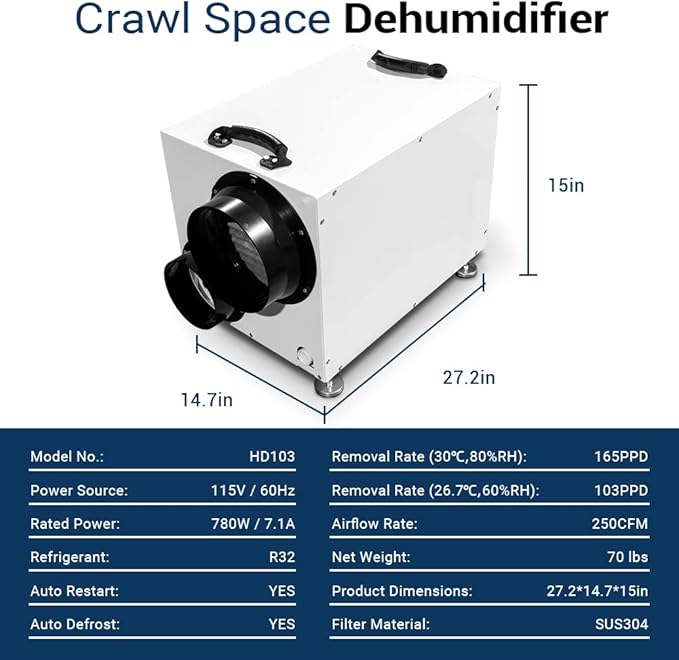 HD103 225 pints Crawlspace Dehumidifiers - Image 7