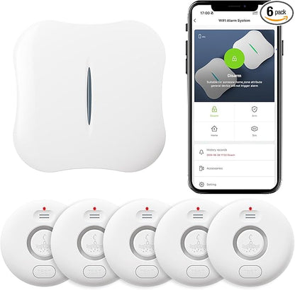 WiFi Water Leak Detectors 5 Pack, 120dB Adjustable Loud Water Leak Sensor by RUIKORING