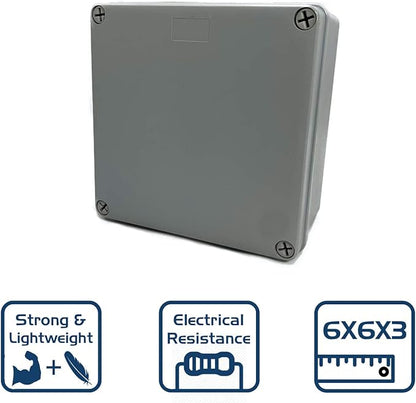 Co. 6" x 6" x 3" Weather & Dust Proof PS Plastic Junction Conduit Box Enclosure - Image 7
