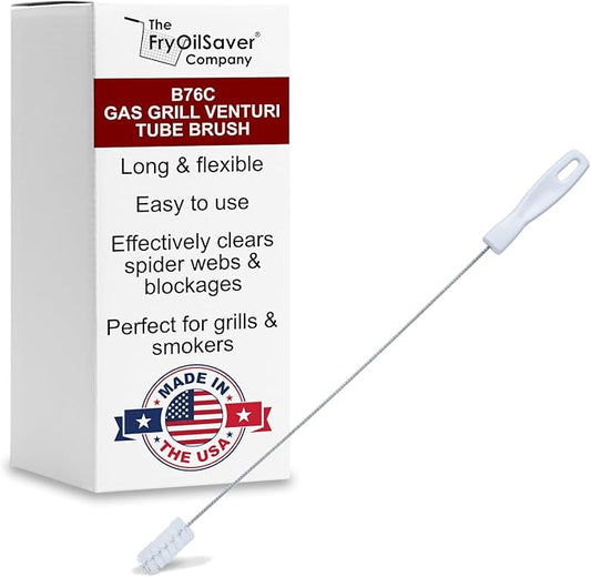 Gas Grill Venturi Tube Brush, Cleans Spider Webs, Food Build Up, Prevents Flare by THEFRYOILSAVERCOMPANY