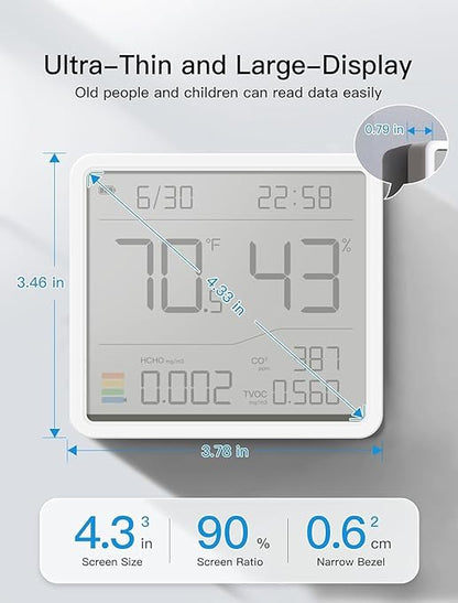 7-in-1 Air Quality Monitor Indoor, Air Analysis Apparatus, 5s Backlight Air - Image 6