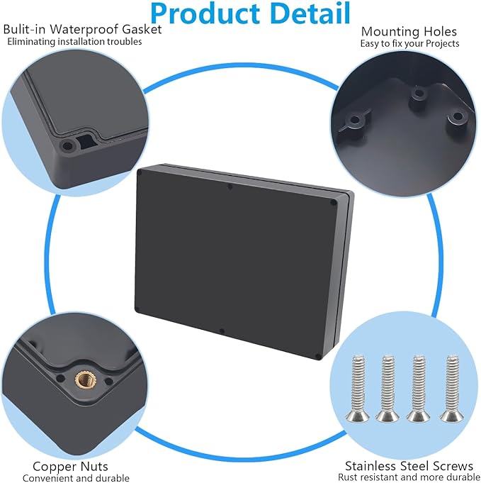 Project Box, Project Boxes Plastic Electric Project Case Junction Box Power Case - Image 6
