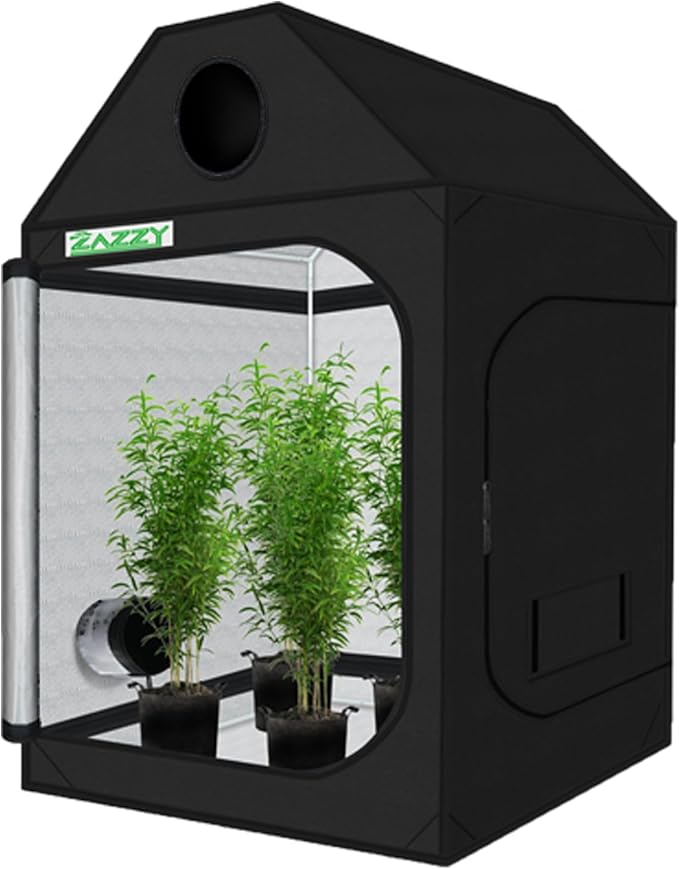 zazzy Grow Tent 48"x48"x72" Roof Cube Plant Grow Tents by Zazzy