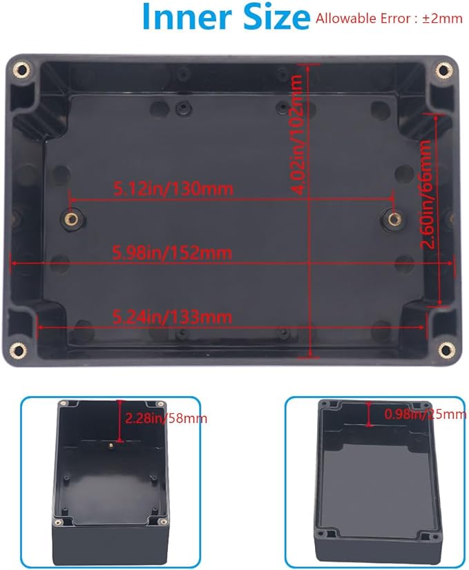 Outdoor Waterproof Junction Box IP67 Project Box ABS Black Electrical Boxes - Image 5