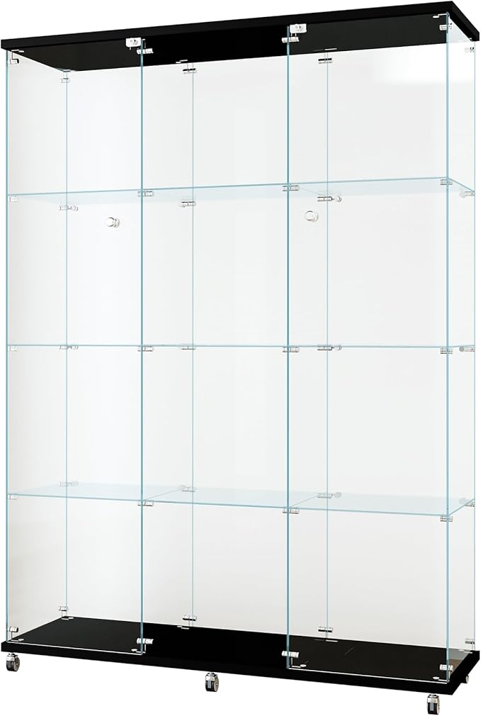Yoluckea 4 Shelves Glass Display Cabinet Extra Large, Curio Collection Glass - Image 8