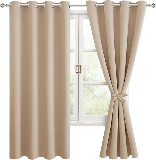Hiasan Blackout Curtains for Bedroom, 52 x 63 Inches Length by Hiasan