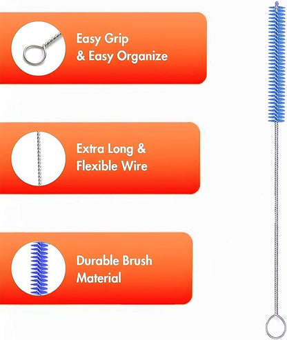 Milk Foamer Hose Brush, Long Thin Nylon Tube Cleaning Brushes Ideal - Image 8
