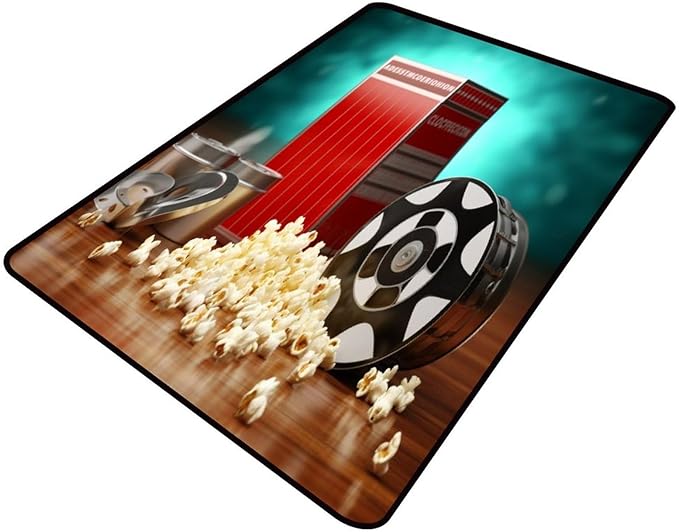 Rug - Cinema Popcorn Pattern Drawing Washable Area Rugs Fade Resistant by Snarena