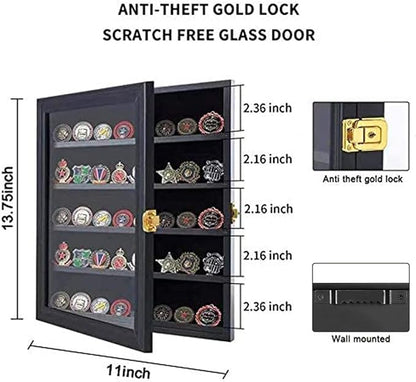Jinchuan Military Challenge Coin Display Case Lockable Cabinet Rack Holder - Image 2