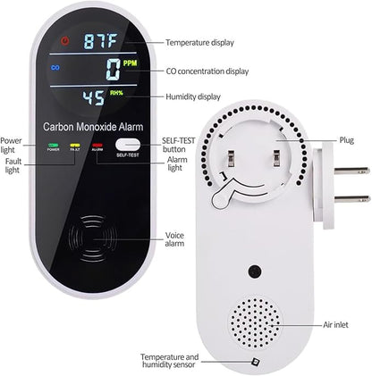 3-in-1 Carbon Monoxide Detector, Carbon Monoxide Detector Plug in Wall - Image 4