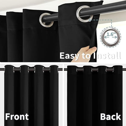 BGment 100% Blackout Curtains 108 Inch Long 2 Panles Set, Thermal Insulated - Image 6