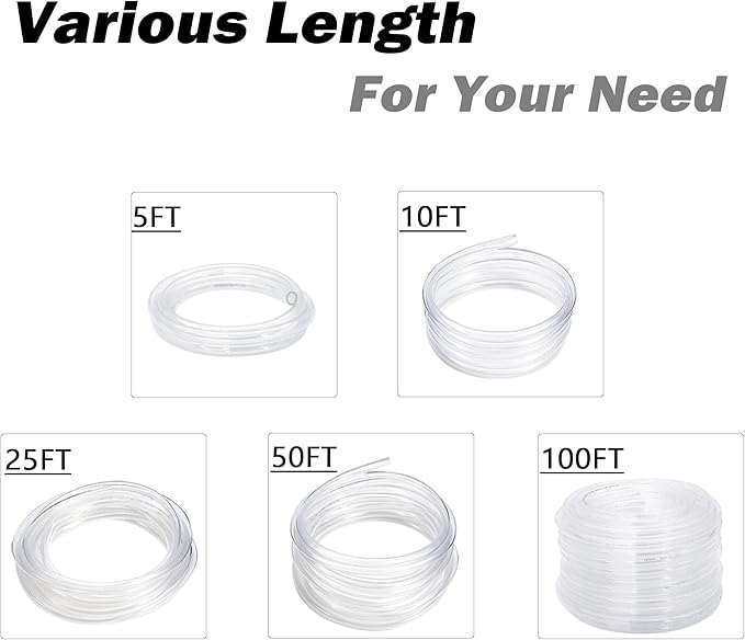 DAVCO 5/8" ID - 50 ft Clear Vinyl Tubing, Low Pressure Flexible PVC Tube - Image 6