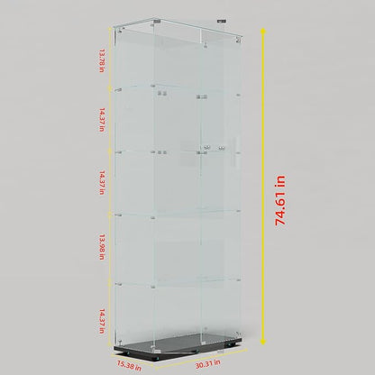 Yoluckea 5 Tiers Glass Display Cabinet - Image 2