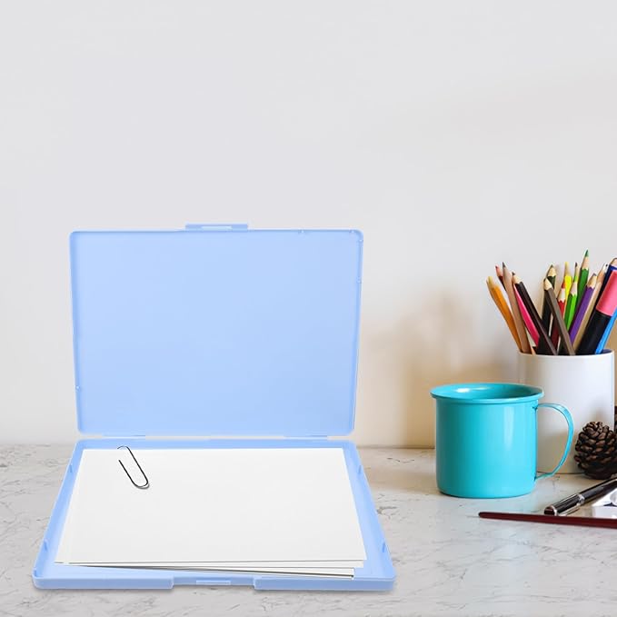 Healifty Multi-functional A4 Certificate Storage Box Sky Blue Large Capacity - Image 5