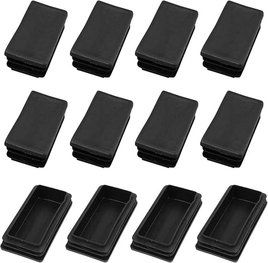 METALLIXITY Rectangle End Caps 12Pcs, Plastic Rectangle Tube Inserts Threaded by METALLIXITY