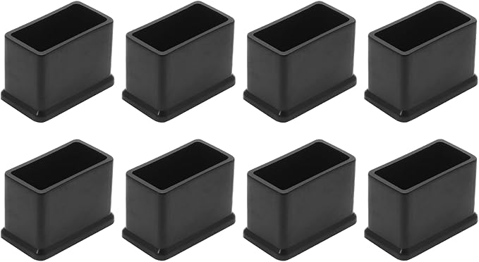 8 Pcs Rectangle PVC Furniture Leg Caps, Vinyl Flexible Chair Leg Floor by Bonsicoky