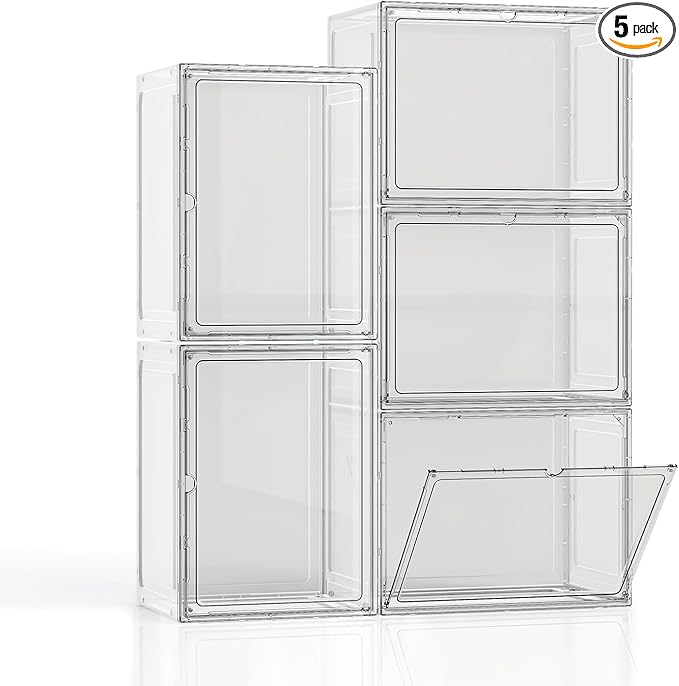 5 Pack Stackable Storage Bins by HOYOJA
