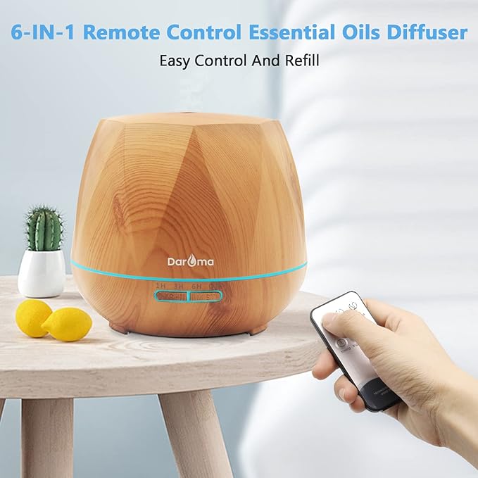 550ml Essential Oil Diffuser, DAROMA Upgraded Remote Control 6 in 1 - Image 2