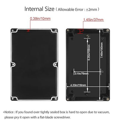 LeMotech Project Box ABS Plastic Junction Box IP65 Waterproof Hobby Box - Image 3
