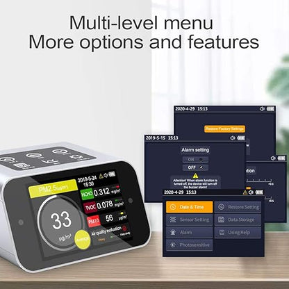 A16 Air Quality Monitor Indoor PM1.0 PM2.5 PM10 Dust Meter TVOC HCHO Pollution - Image 8