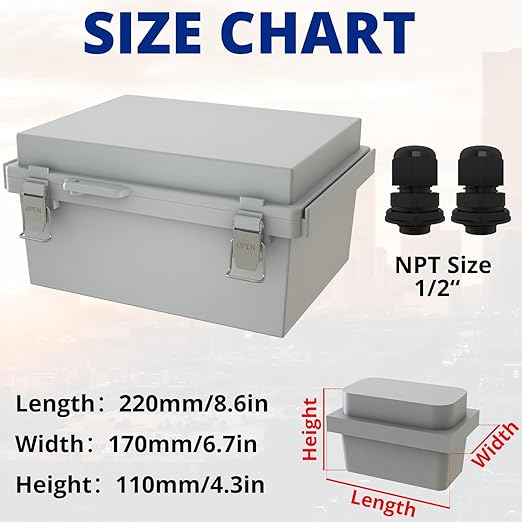 MAKERELE Small Electrical Junction Boxes Plastic Gray IP67 ABS - Image 2