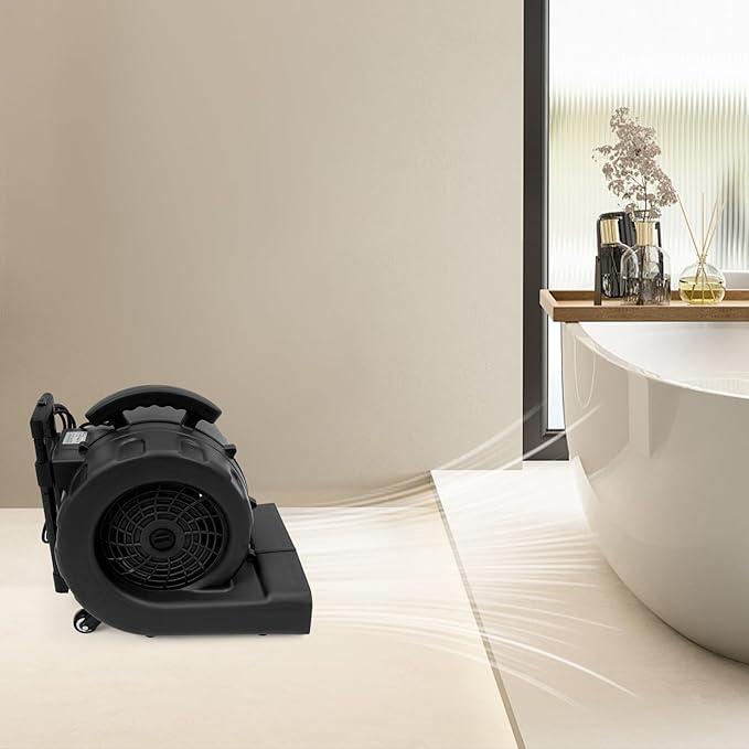 Commercial Floor Blower Dryer 750W, 3-Speed & 3-Angle Adjustable Air Mover - Image 8
