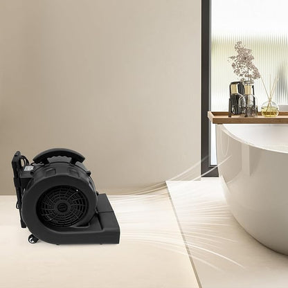 Commercial Floor Blower Dryer 750W, 3-Speed & 3-Angle Adjustable Air Mover - Image 8