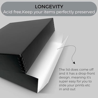 Lineco Archival 11 x 14 x 3 inches Museum Archival Storage Box, Drop Front - Image 5