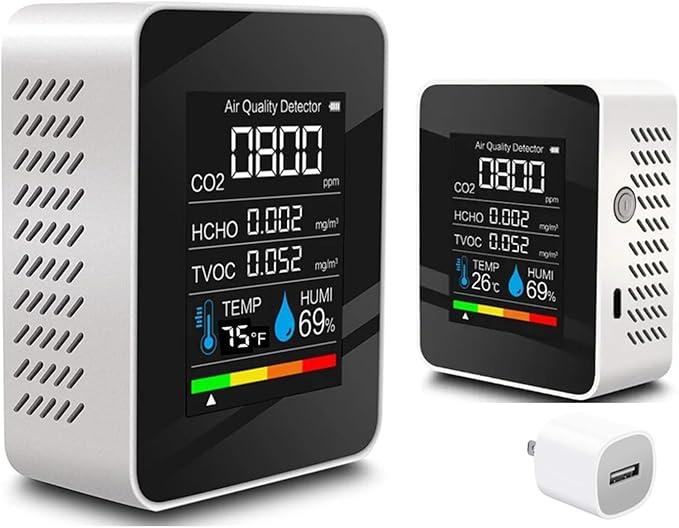 Indoor Air Quality Monitor, Professional Portable Detector & Accurate CO2 by BUISAMG